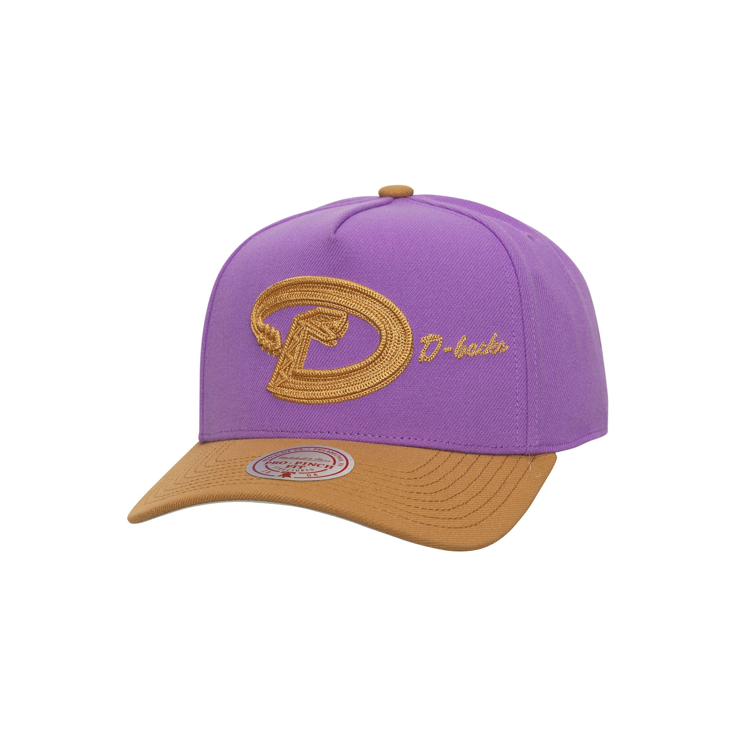 Mitchell & Ness Arizona Diamondbacks Side Script Snapback Hat - Purple - PURPLE
